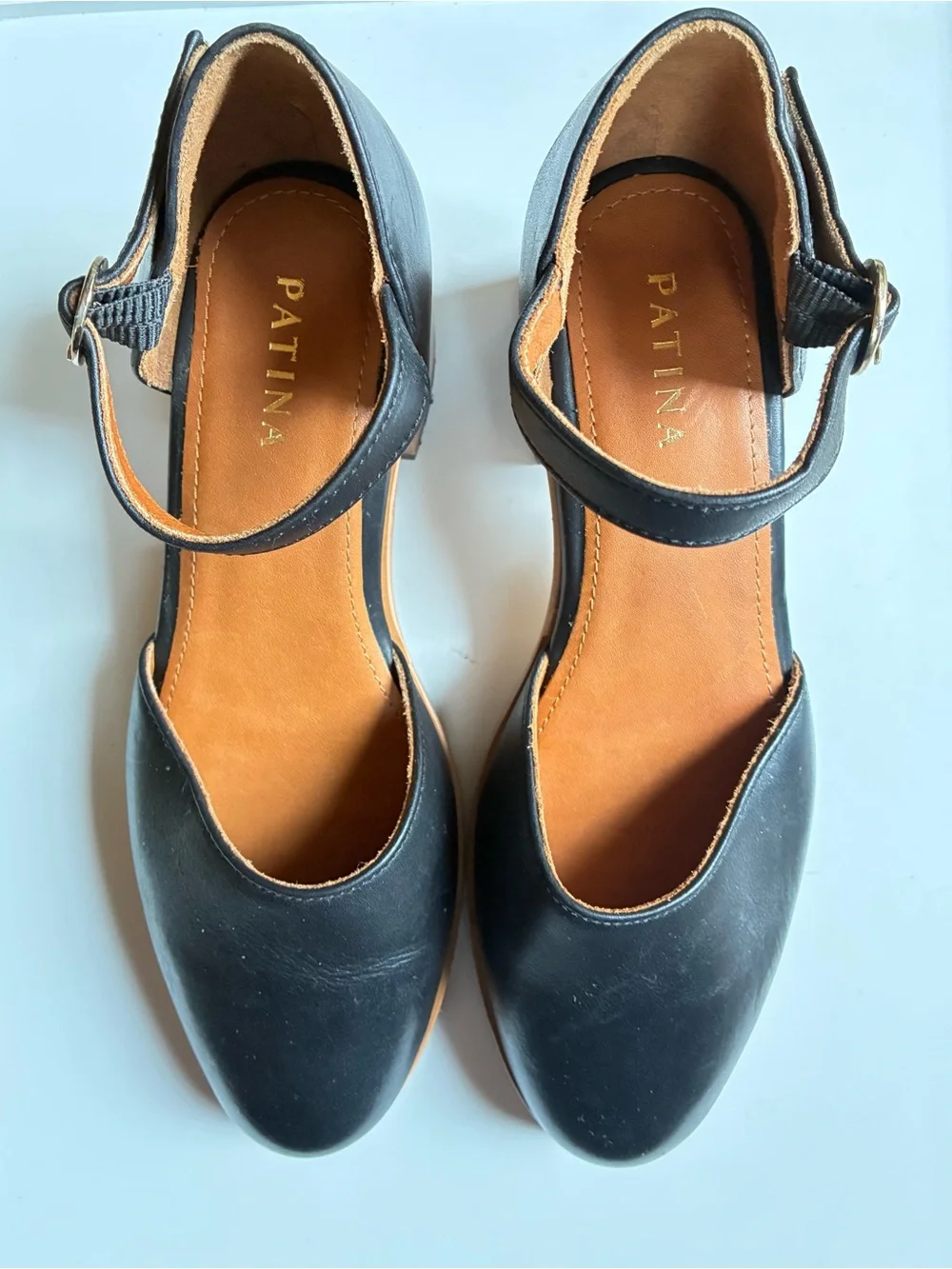 Patina Black Ankle-Strap Women’s Heels
